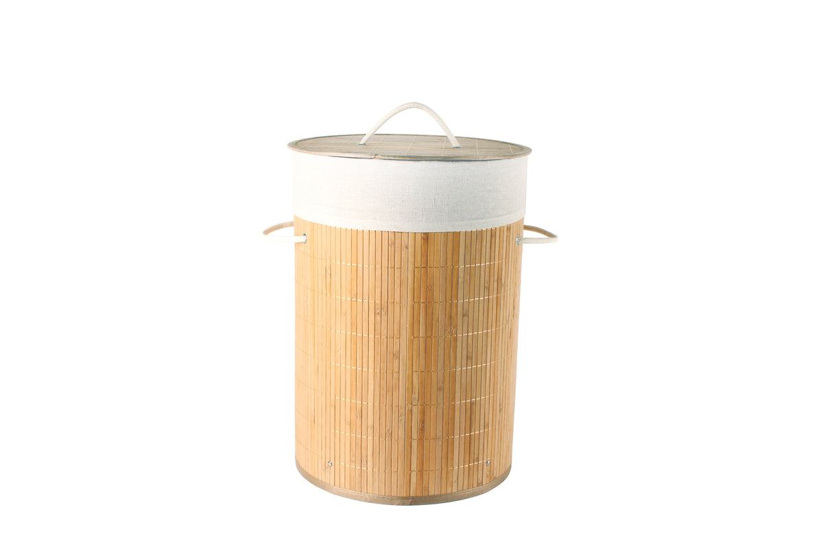 Kalib Bamboo Laundry Basket With Lining 50 x 35cm