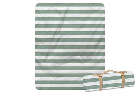 Family Picnic Blanket With Carry Strap 200 x 150cm - Hamptons Sage