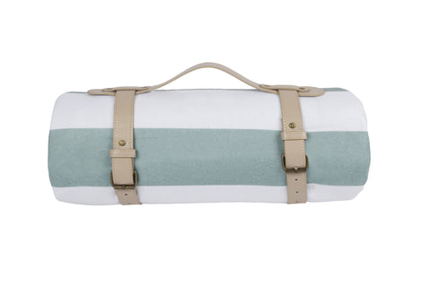 Family Picnic Blanket With Carry Strap 200 x 150cm - Hamptons Sage
