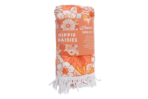 Double Sided Hippie Daisies Beach Towel 160 x 80cm