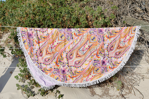 Round Nomad Paisley Beach Towel 150cm