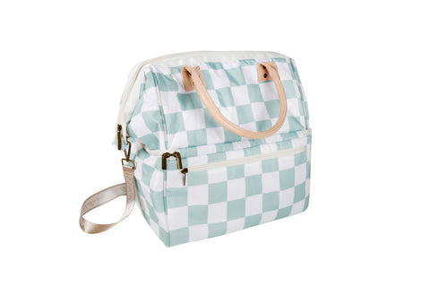 Insulated Picnic Cooler Bag - Sage Check