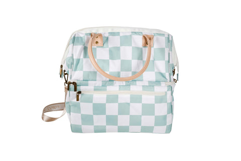 Insulated Picnic Cooler Bag - Sage Check