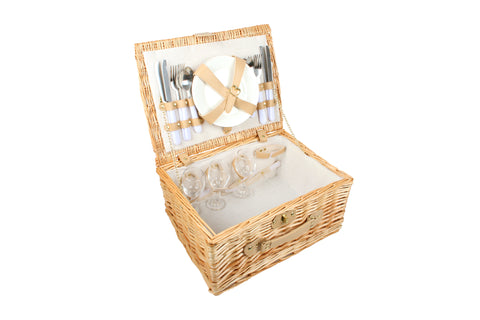Classic Willow Picnic Basket with carry strap