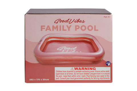 Good Vibes Fam Pool Pink 262 x 175 x 50cm