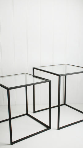 Black, Set Of 2, Side Tables, 45 x 45 x 45cm