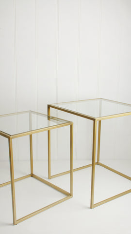Antique Gold, Set Of 2 Side, Nesting Tables, 40 x 40 x 40cm