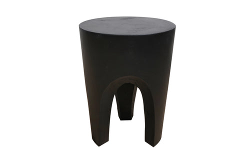 Black Paulownia Wooden Stool / Side Table / Planter Stand, 40 x 32 x 32cm