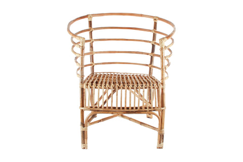 Natural Cane Chair With Cream Cotton Cushion
