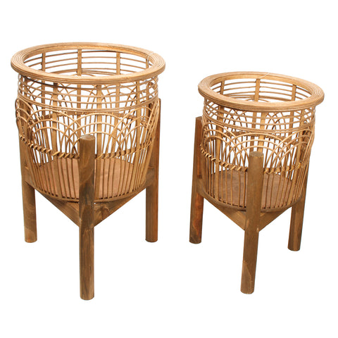 Banks Rattan Planter With Legs Set Of 2