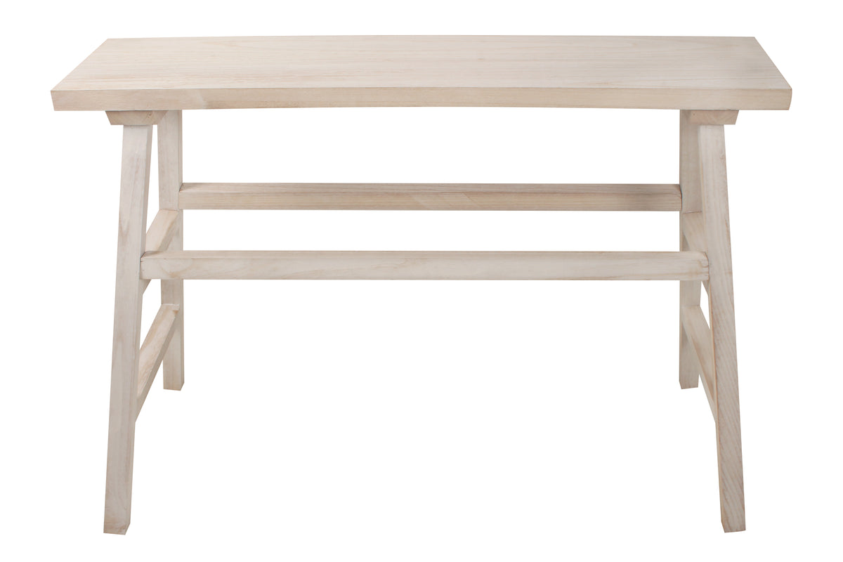 White Wash Wooden Bench, Table, Hall Stand, Knock Down 120 x 85 x 50cm