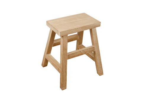 Natural Wooden Stool / Side Table, 45 x 35 x 22cm