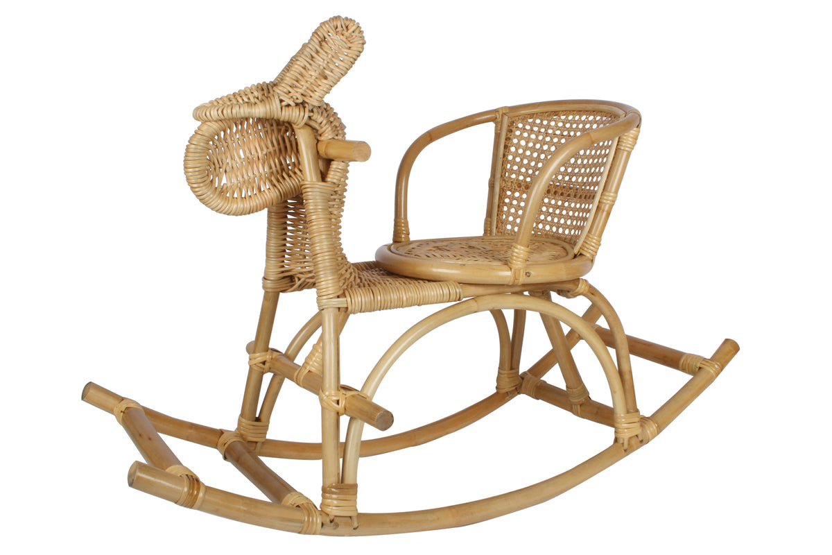 Natural Rattan Rocking Horse Chair, 95 x 56 x 36cm