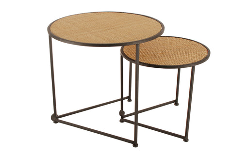 Lieo Set Of 2 Nesting Side Tables Round