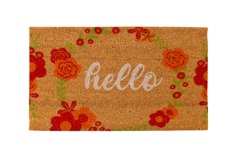 Hello Floral Coir Premium Doormat 15Mm 70 x 40 cm