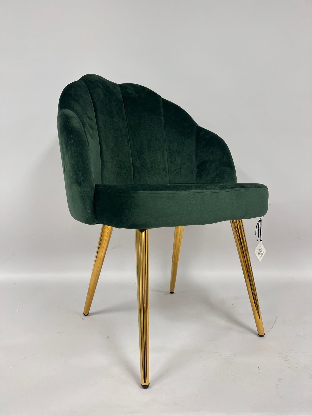 Scallop Green Velvet Occasional Chair