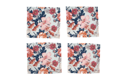 Cecily Fleur Cloth Coasters 4 Pack 10 x 10 cm