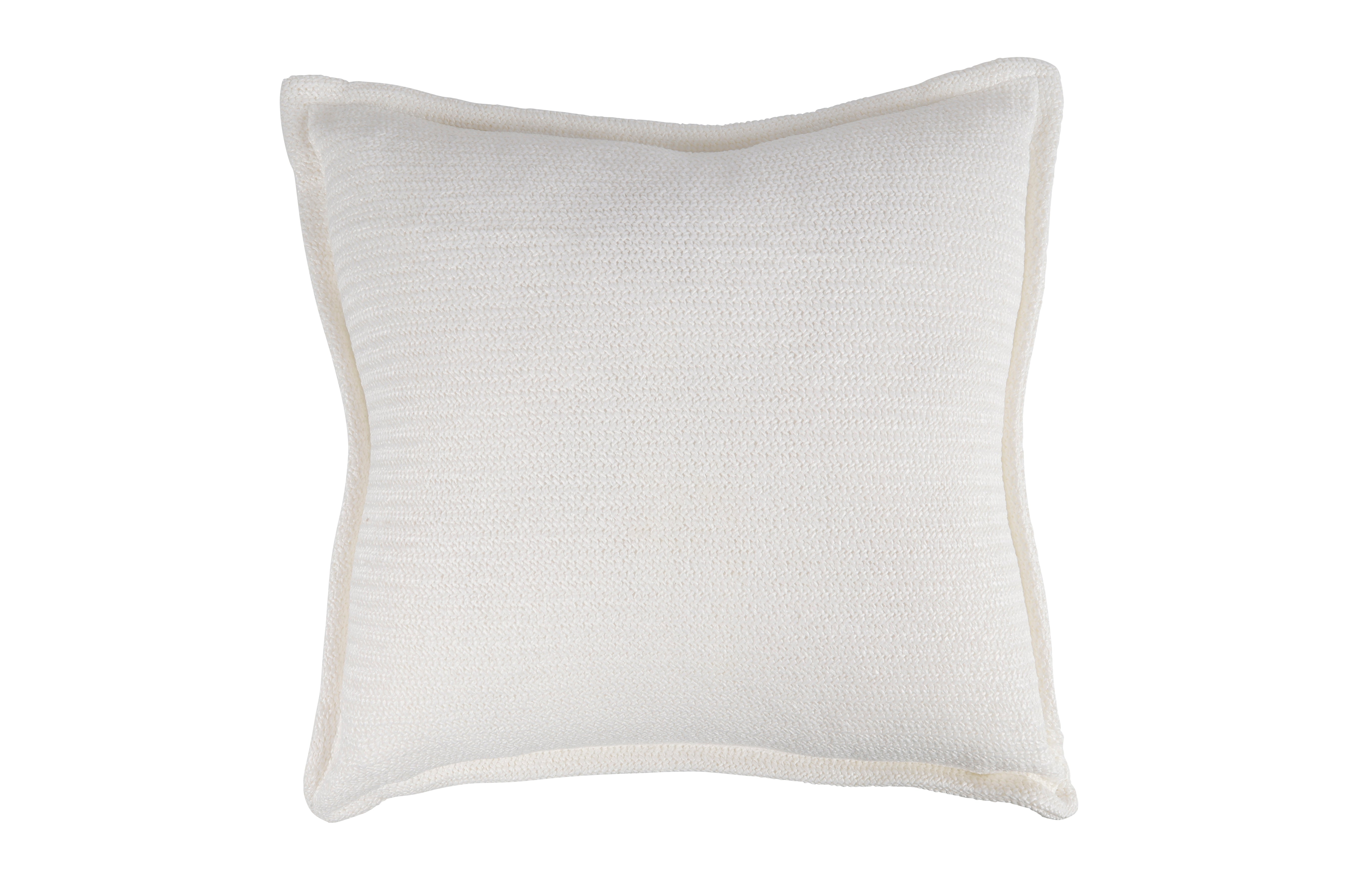 45cm White Square Outdoor Cushion with Trim - Main Image
