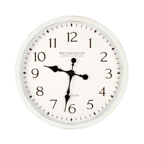 Kael Antique Numbered White Wall Clock