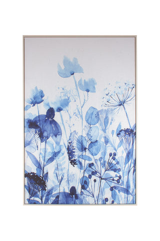 Carina Blue Floral Canvas With Frame 120 x 80cm