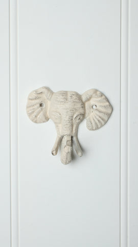 Baylee Cast Iron Elephant Head With Trunk Hook 13 x 11 x 7cm