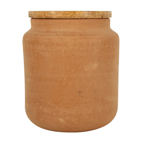Bacchus Terracotta Jar With Lid 13 x 12cm