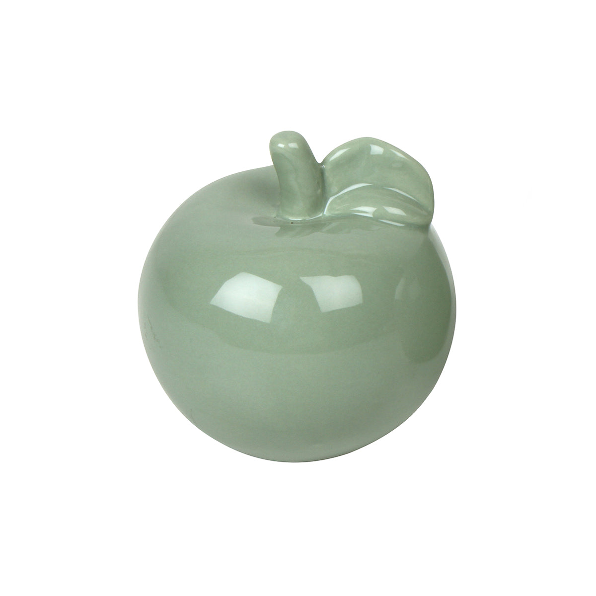 Ceramic Apple Ornament Sage 12.5 x 12 x 12cm