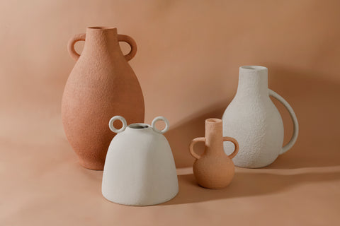 Paola Ceramic Vase Grey White 17.5 x 17 x 17cm