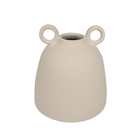 Paola Ceramic Vase Grey White 17.5 x 17 x 17cm