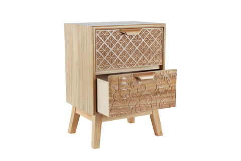 Buy Hand-Carved Modern Rustic Bed Side Drawers