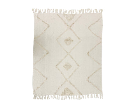 Faith Tufted Cotton Throw With Fringing