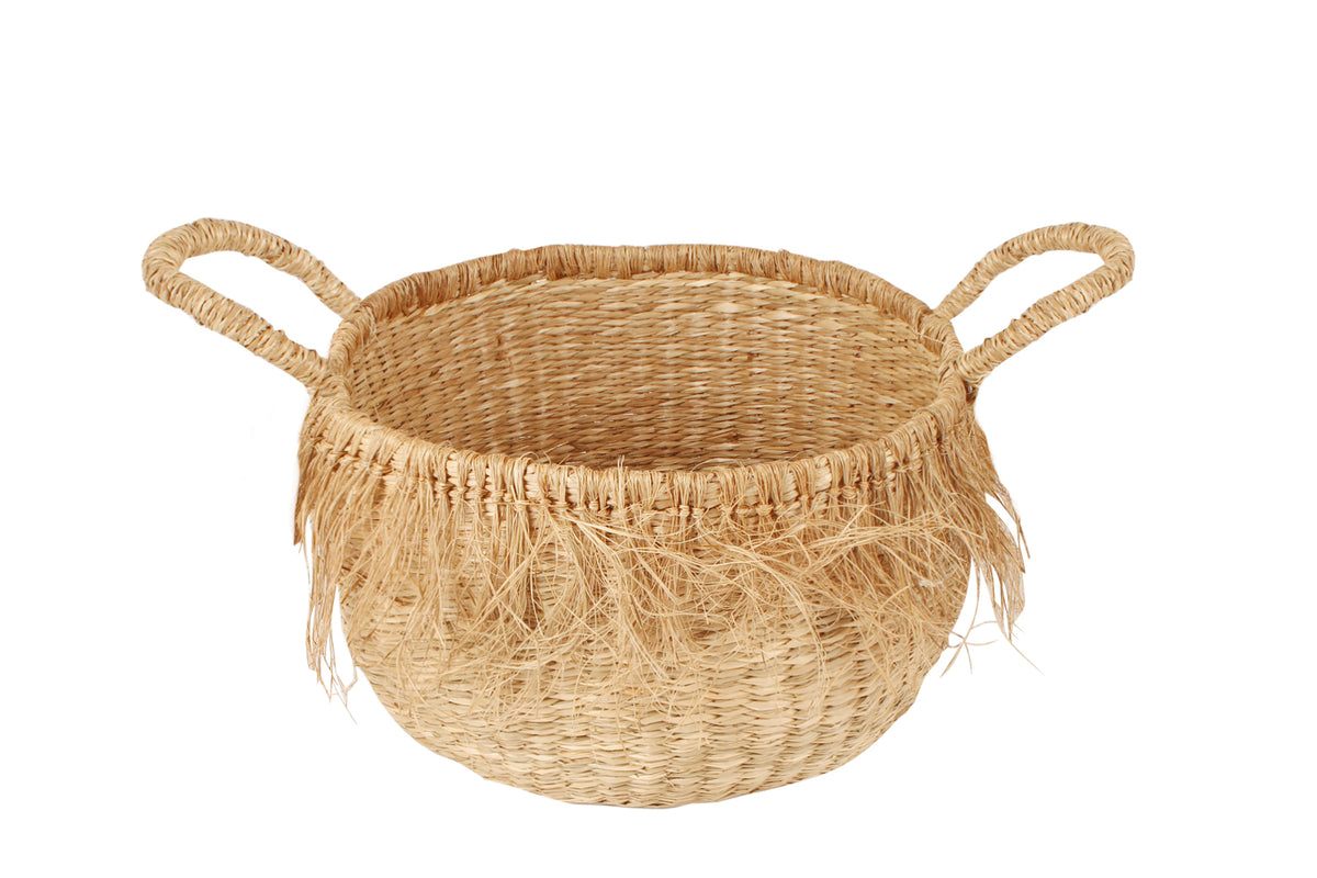 Lara Fringed Seagrass Basket