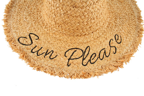 Straw Hat (43 x 43cm) - "Sun Please"