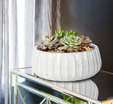 Rustic White Terracotta Pot 24 x 24 x 10cm