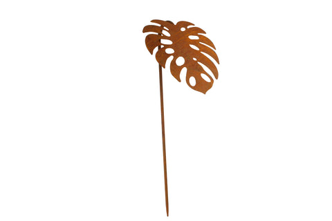 Monstera Leaf Cast Iron Outdoor Ornament 120 x 28 cm