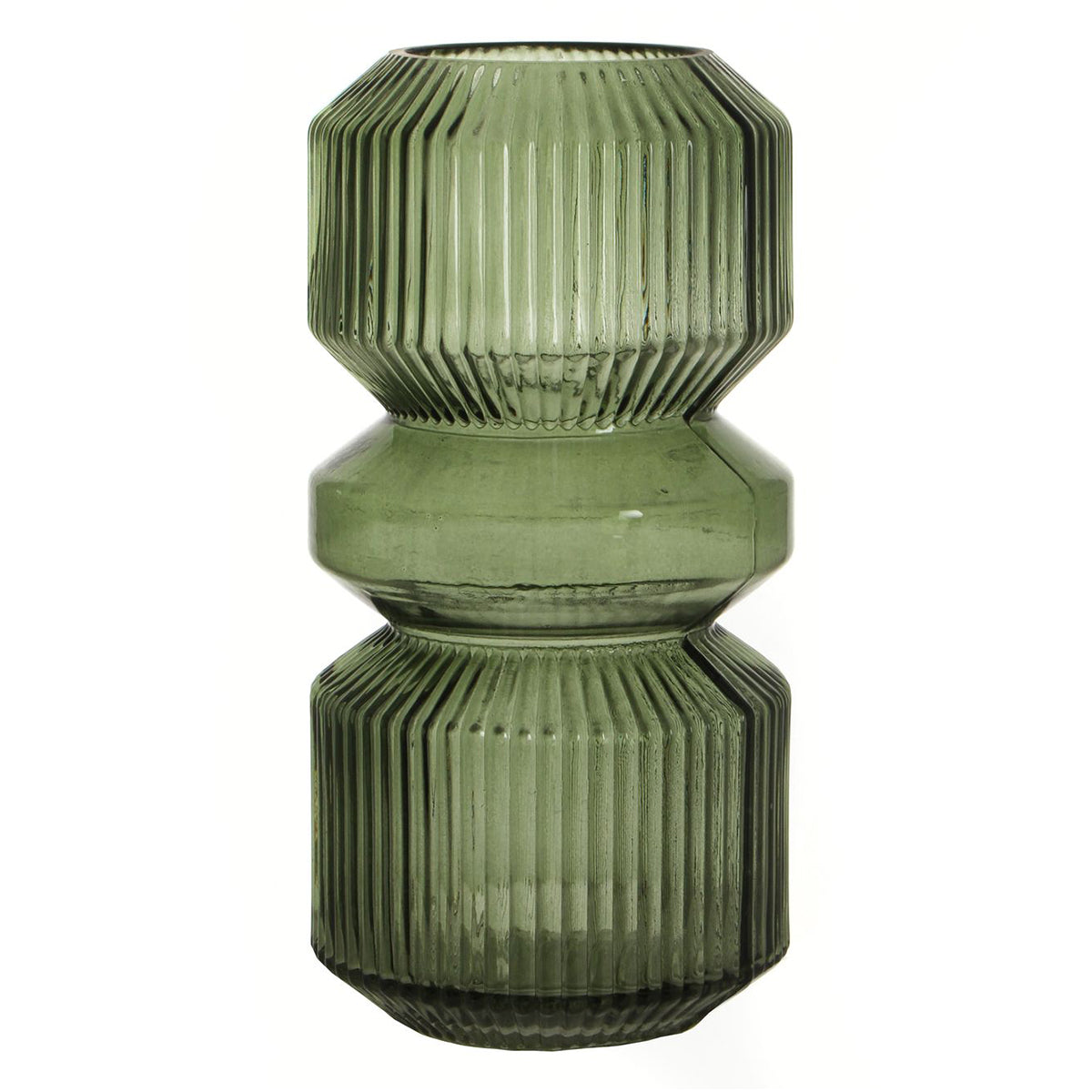 Bil Ribbed Glass Cylinder Vase