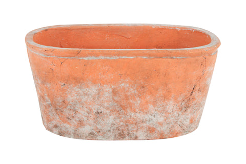 Sersi Antiqued Cement Pot Terracotta 28 x 16 x 14 cm