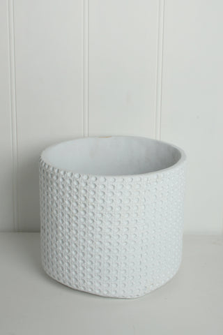 Henry Textured Cement Pot With Hole And Stopper 26cm