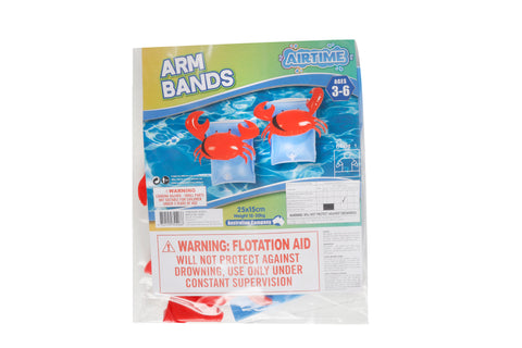 AirTime™ Inflatable 3D Crab Design Armbands Set of 2 - Age 3-6yrs