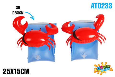 AirTime™ Inflatable 3D Crab Design Armbands Set of 2 - Age 3-6yrs