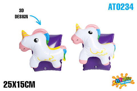 AirTime™ Inflatable 3D Unicorn Design Armbands Set of 2 - Ages 3-6yrs