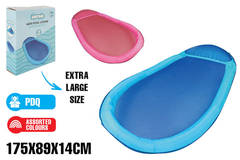 AirTime™ Mesh Inflatable Pool Loungers Blue or Pink 175x89x14cm