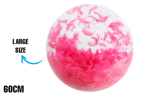 AirTime™ Large Inflatable Pink Feather Beach Ball 60cm