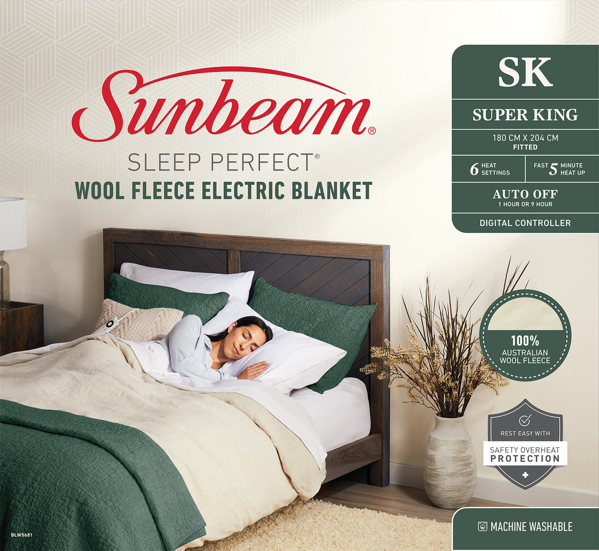 Super king size heated blanket sale