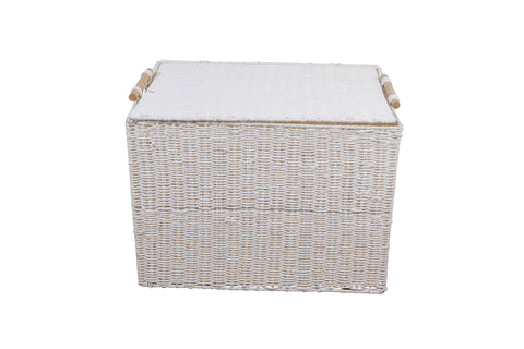White Paper Rope Basket With Lid / Collapsible