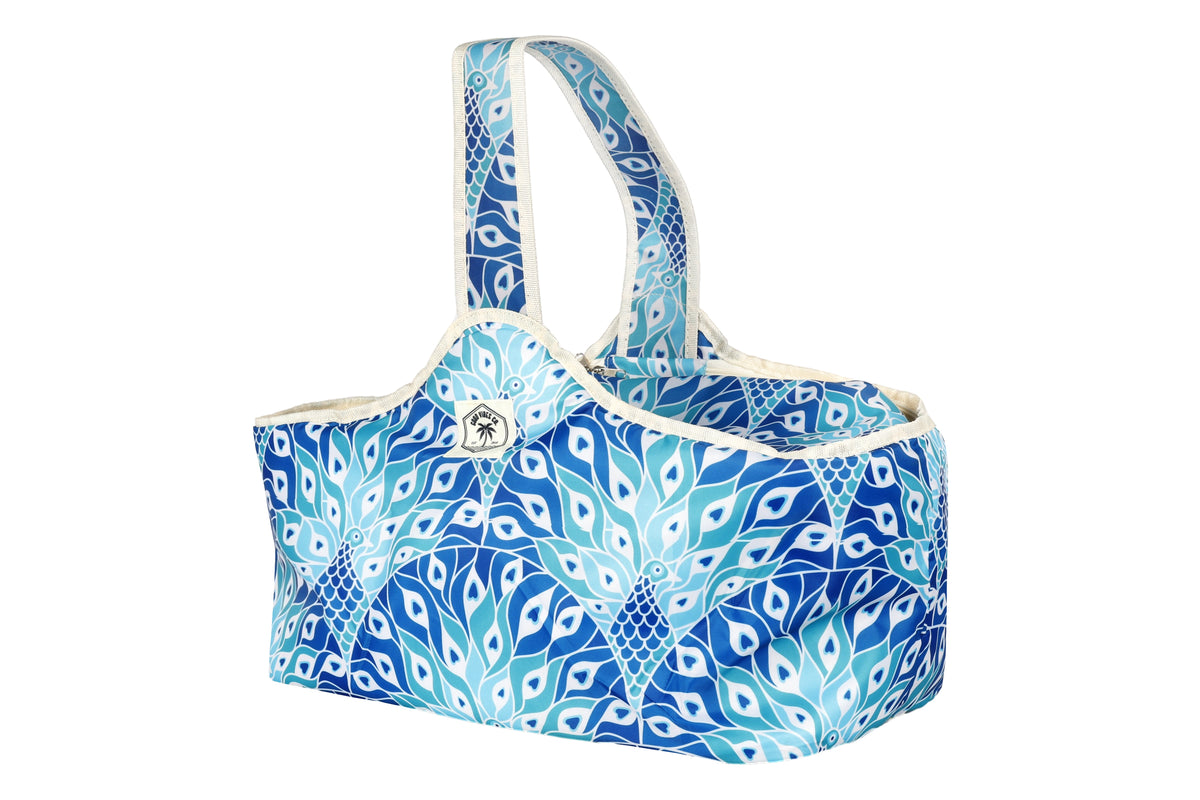 Insulated Daytripper Cooler Bag, Full Zip-Around, Sewn in Handles, Folds Flat - Peacock Paradise