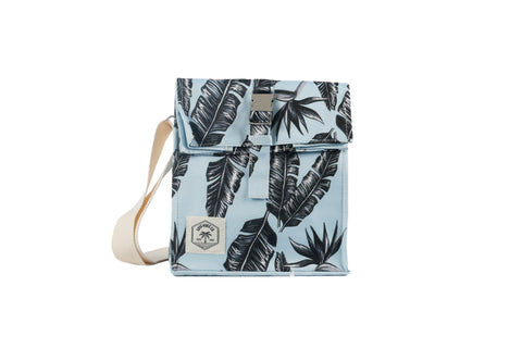 Insulated Lunch Bag with Shoulder Strap - Blush Palm