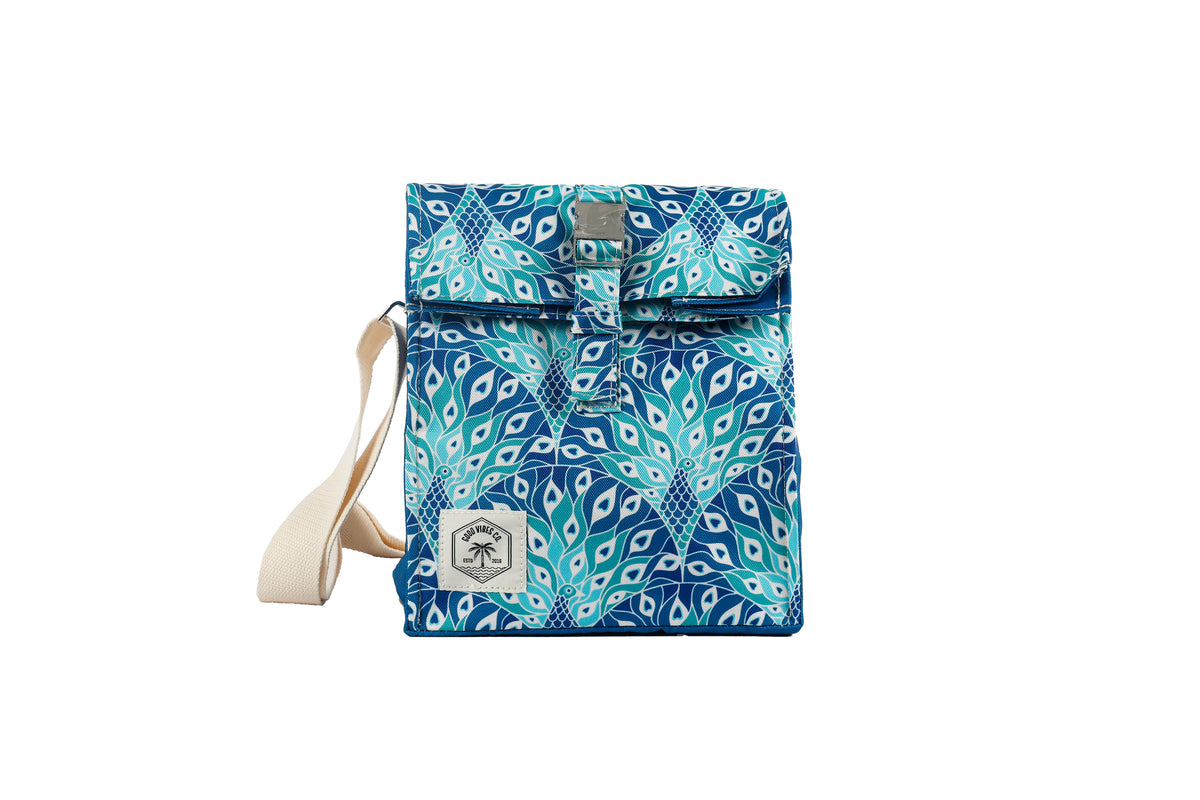 Insulated Lunch Bag with Shoulder Strap - Peacock Paradise