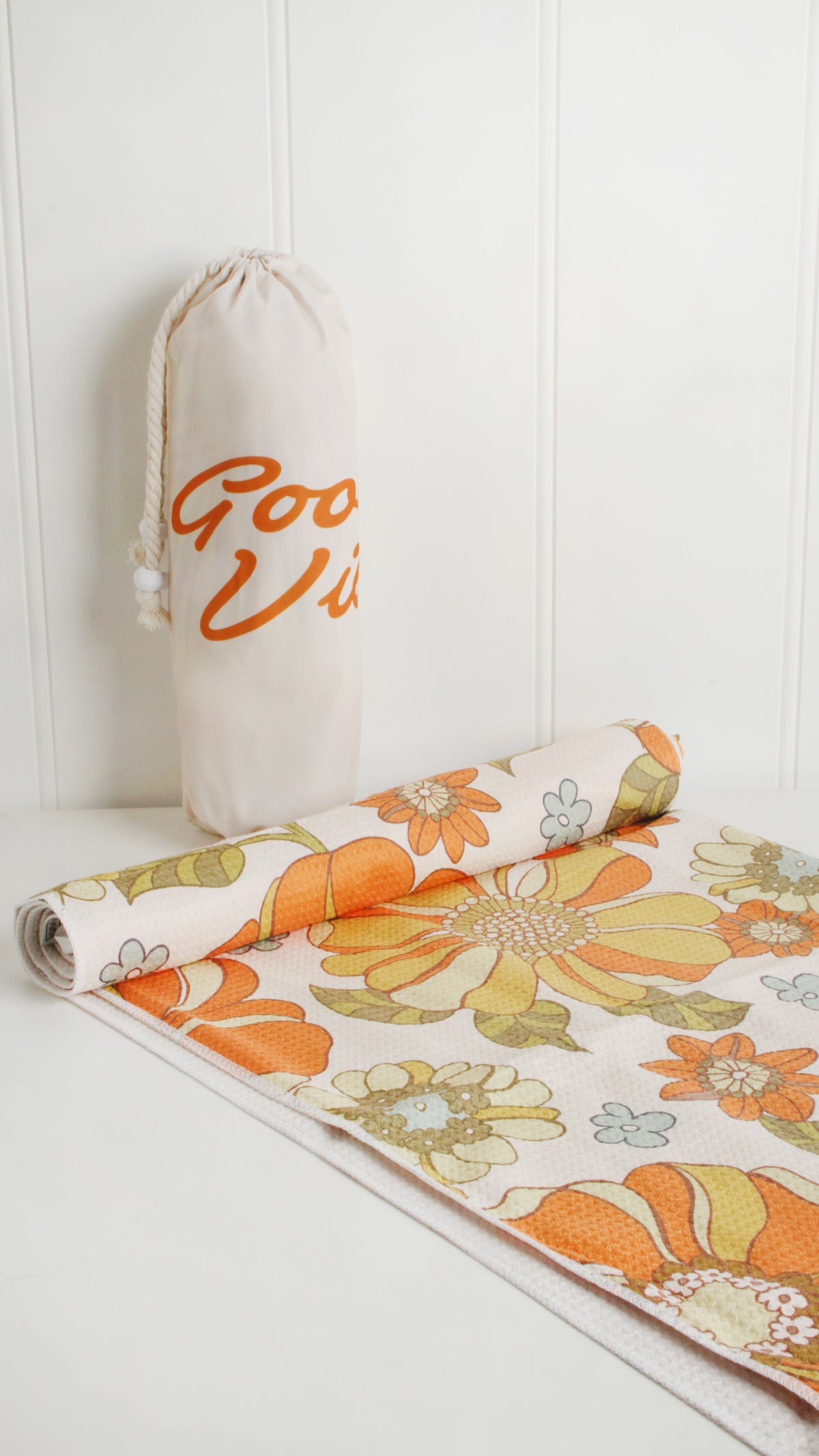 70S FLORAL QUICK DRY WAFFLE BEACH TOWEL 160 X 80CM