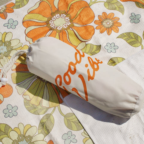 70S FLORAL QUICK DRY WAFFLE BEACH TOWEL 160 X 80CM